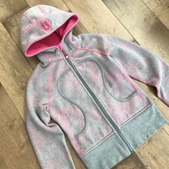 lululemon athletica Jackets & Blazers - Lululemon Scuba Hoodie Jacket Gray Pink Floral 2